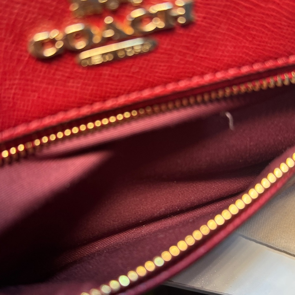 Coach Red Leather Dome Satchel with Gold Hardware Rowan 79946 with strap - Picture 14 of 14